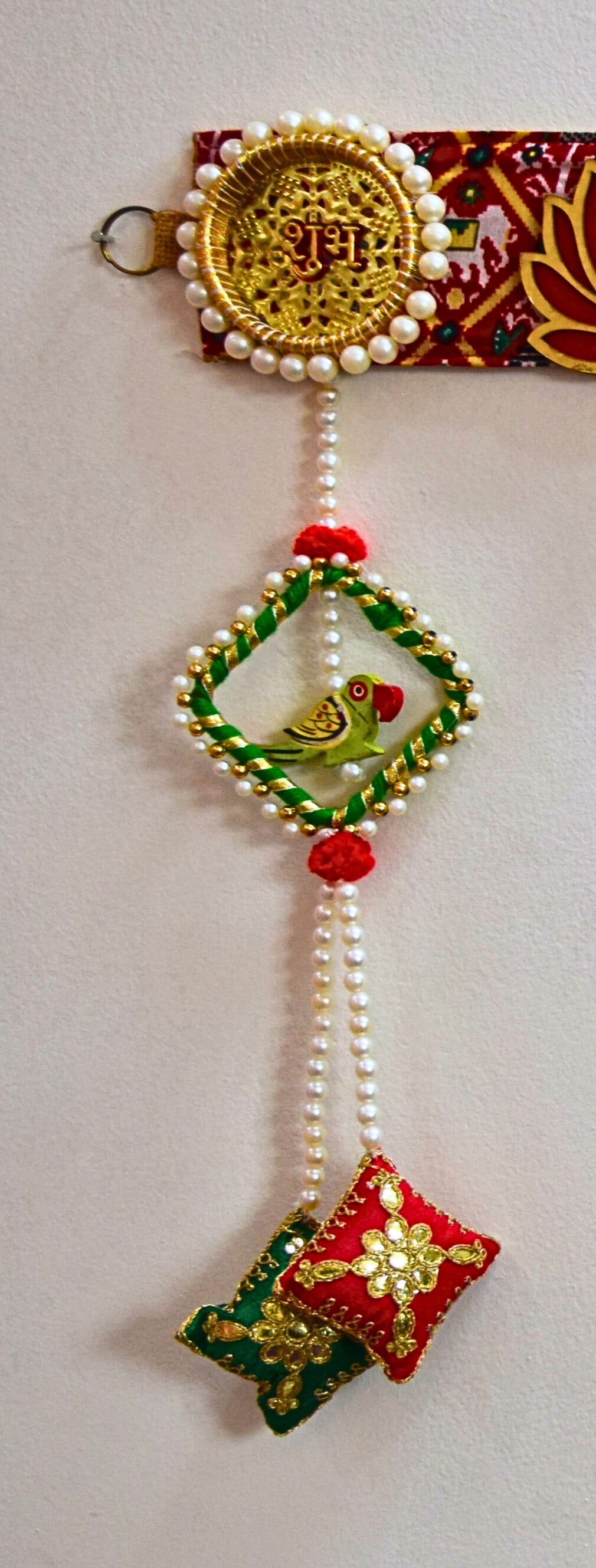 Red Lotus Toran with side hangings