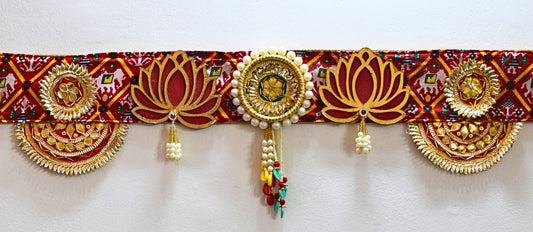 Red Lotus Toran with side hangings