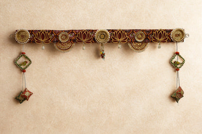 Red Lotus Toran with side hangings