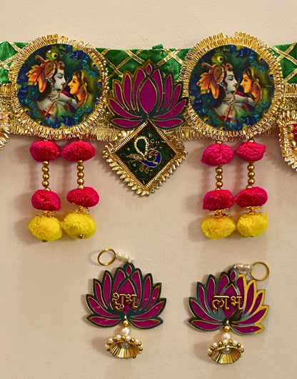 Radha Krishna Toran with centre hanging