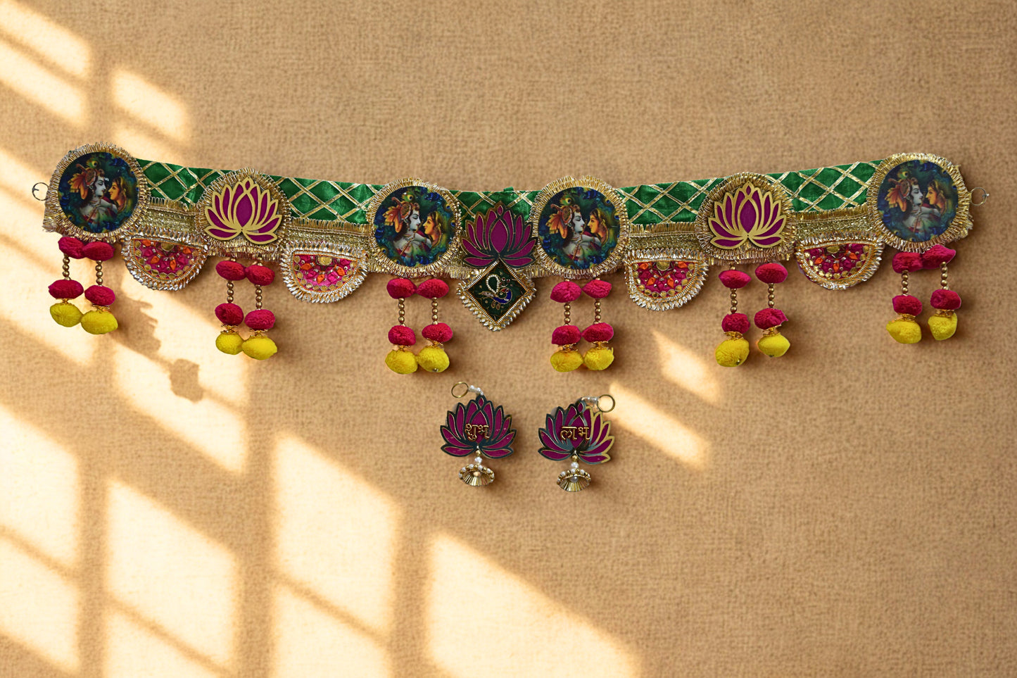 Radha Krishna Toran with centre hanging