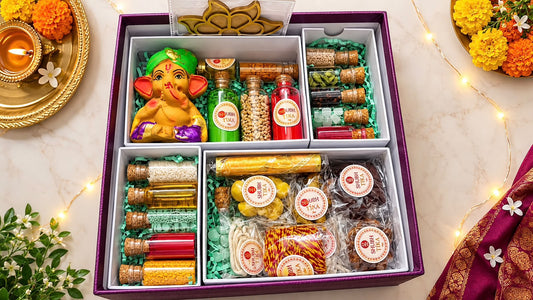 Ganesh Chaturthi puja kit with eco-friendly Ganesh idol