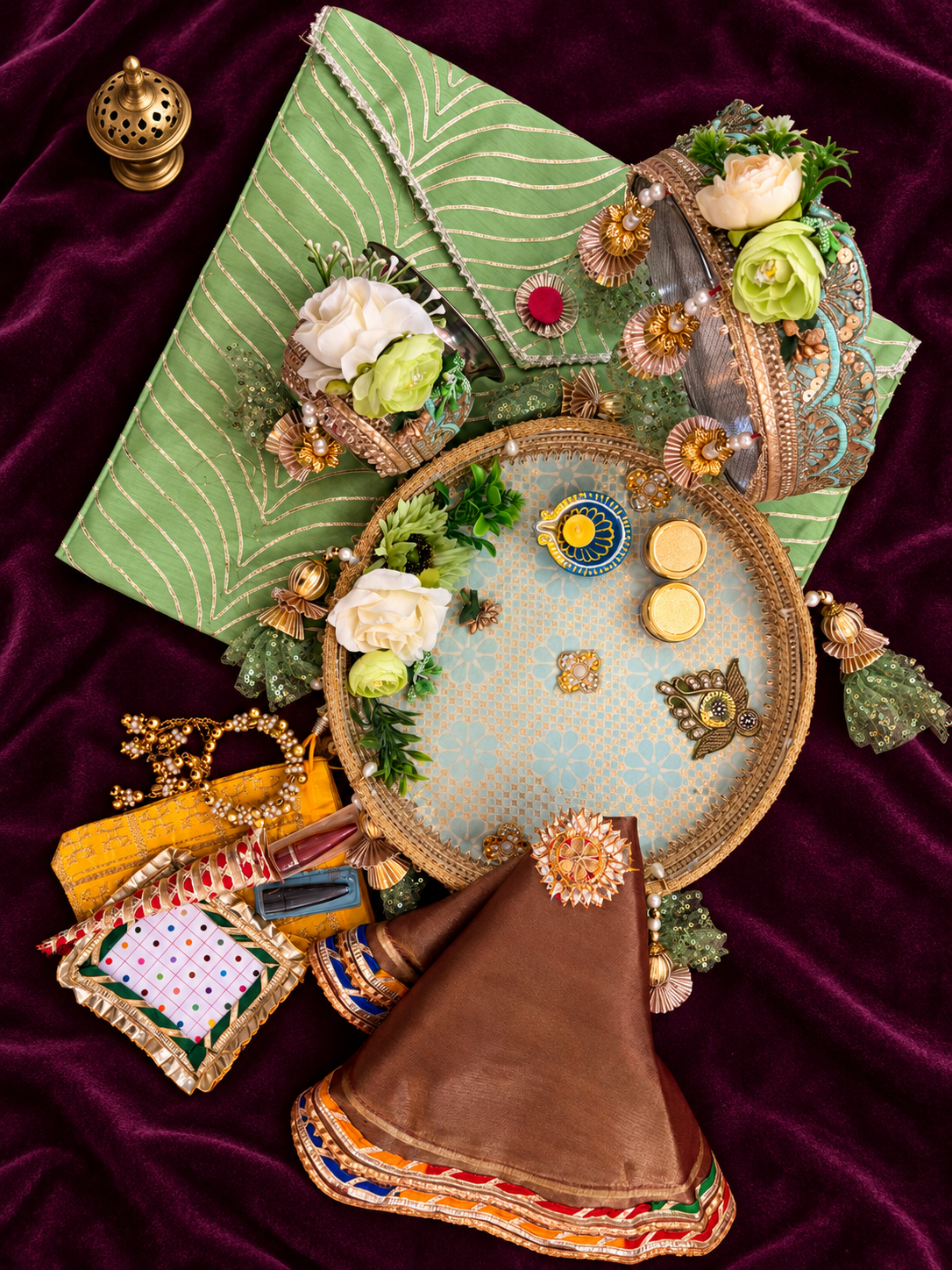 Green Karwa Chauth Kit