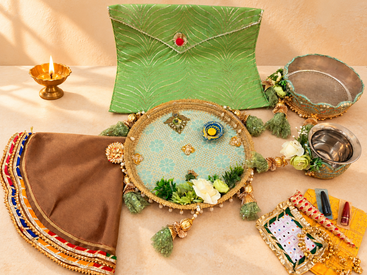 Green Karwa Chauth Kit