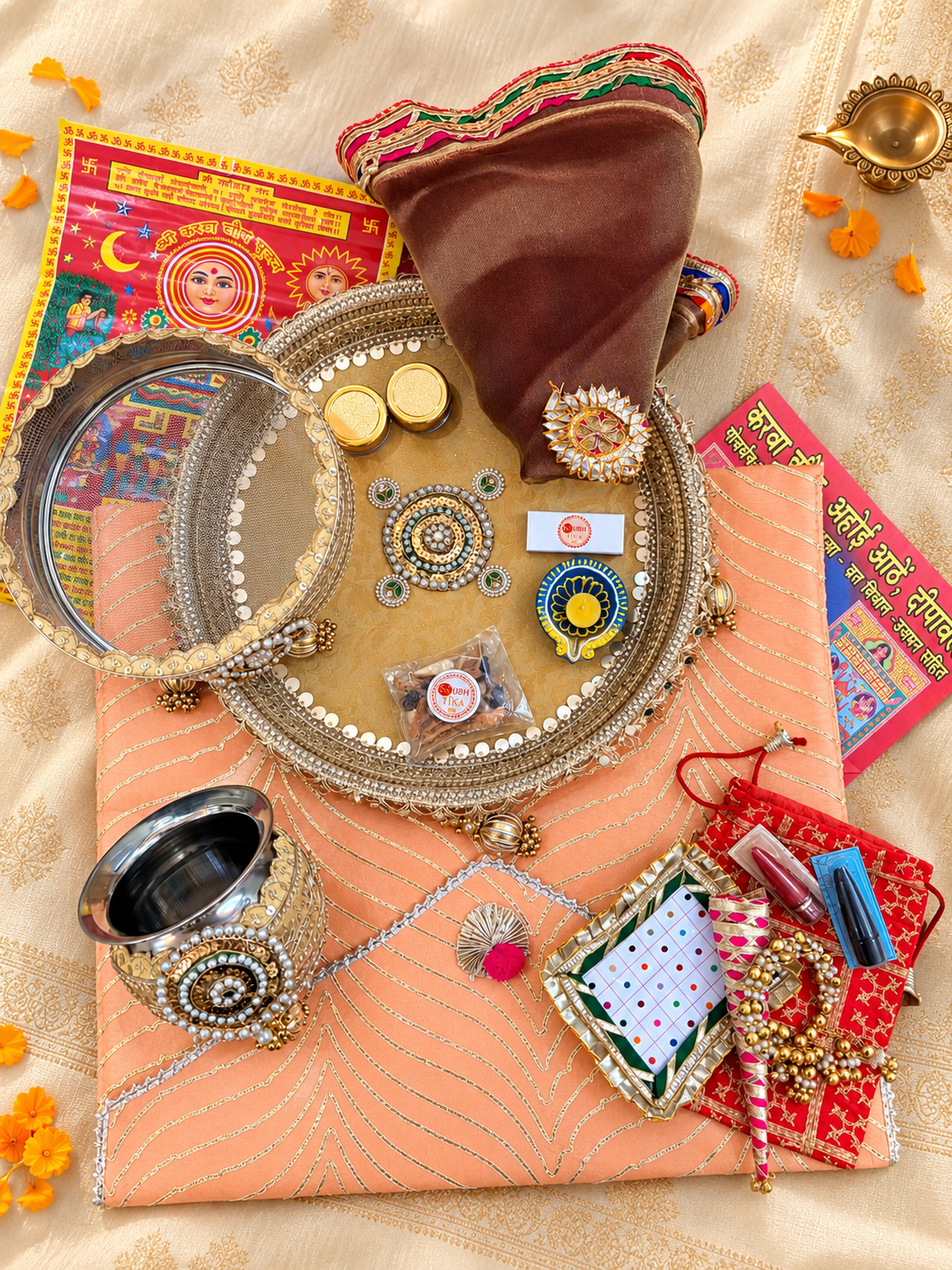 Karwa Chauth thali set – golden