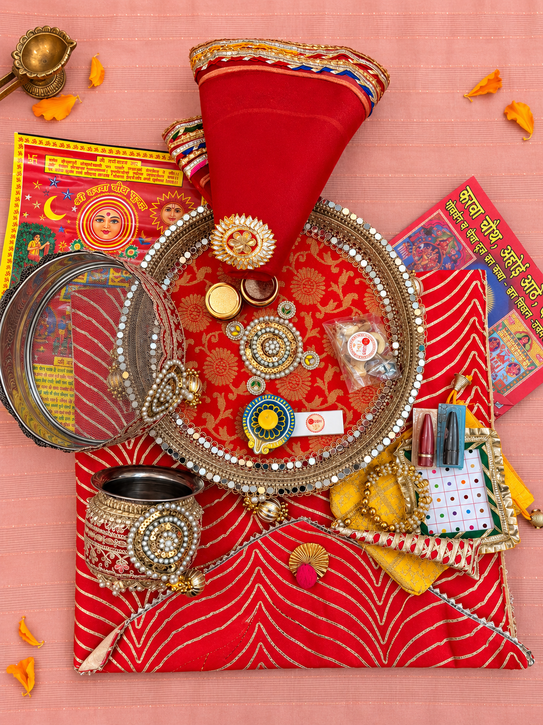 Red Booti Karwa Chauth Kit