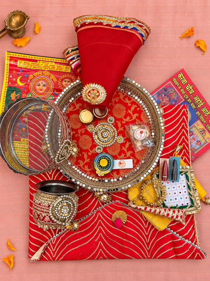 Red Booti Karwa Chauth Kit