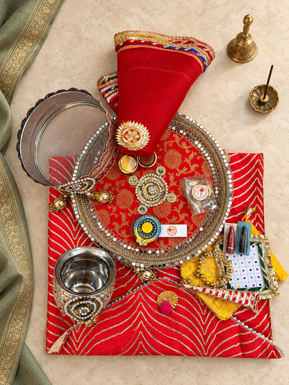 Red Booti Karwa Chauth Kit