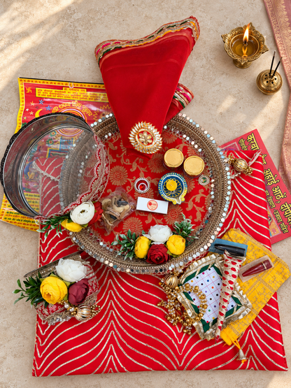 Red Flower Karwa Chauth Kit