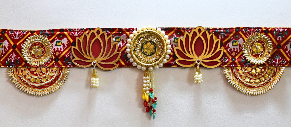 Red Lotus Toran with side hangings