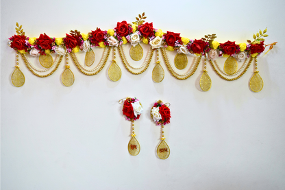 Red rose toran with centre hanging